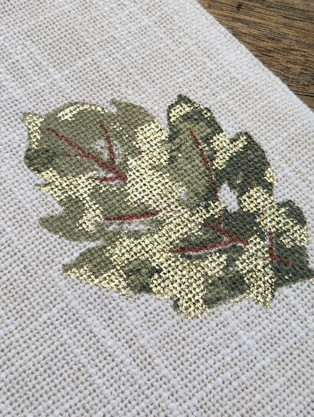 Mireille Designs Fall Leaf Table Runner 16x90 Gold Autumn Thanksgiving